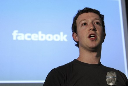 File photo of Mark Zuckerberg launching Facebook's "open compute program" at Facebook's headquarters in Palo Alto