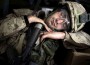 A Canadian soldier takes a nap after taking part in a search operation for improvised explosive devices in Kandahar