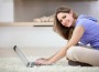 Young woman working on a laptop